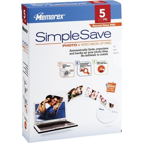 Memorex SimpleSave Photo & Video Back-Up Disc - 5 Pack
