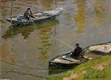 Ready to hang paintings on stretched canvas - Claude Monet - 24 x 18 inches - Two Anglers