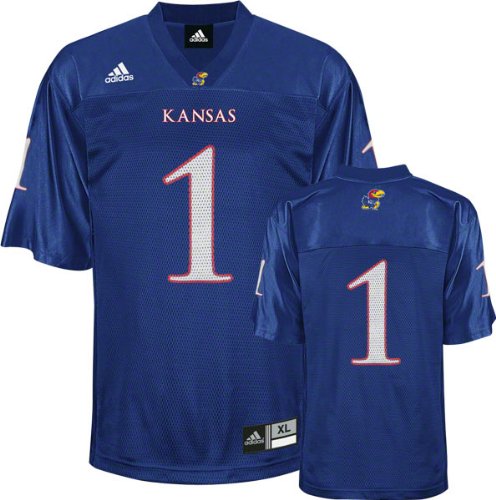 Kansas Jayhawks Youth Football Jersey: Youth Royal #1 adidas Replica Football Jersey