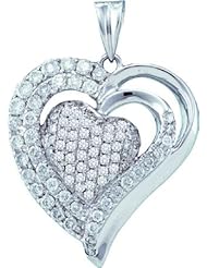 1.01CTW ROUND DIAMOND LADIES FASHION HEART PENDANT