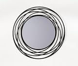 Black Round Metal Wall Mirror