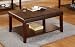 Bobkona Faux Leather Matching Coffee Table in Dark Chocolate Color