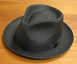 (ニューヨークハット)NEW YORK HAT 中折れストローハット NY2319-Sewn Blade Tear Drop ブラック TEAR DROPS
