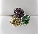 18k White Gold Diamond, Sapphire and Semipr Palmiero Jewellery Design Ring