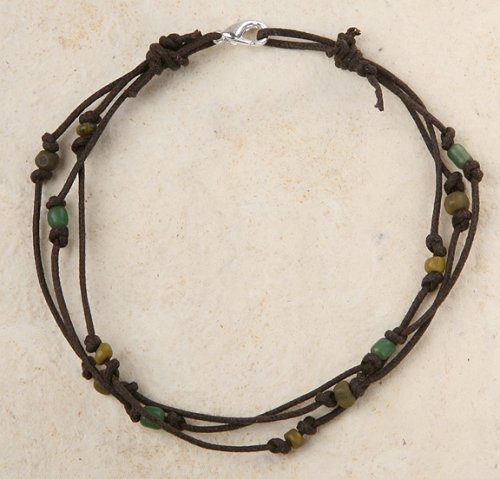 Triple Stranded Indonesian Tradewind Bead Anklet