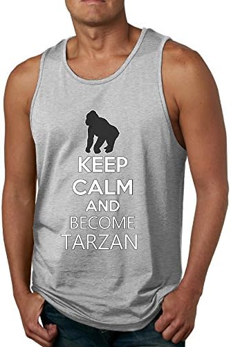 KTKY Man's Keep Calm And Become Mount Tai Athletic Basic Tank Top Top X-Large Ash