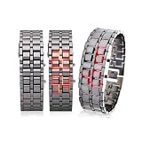 SODIAL- Rot LED Digitaluhr Uhr Herrenuhr Sportuhr Armbanduhr in Lava-Stil