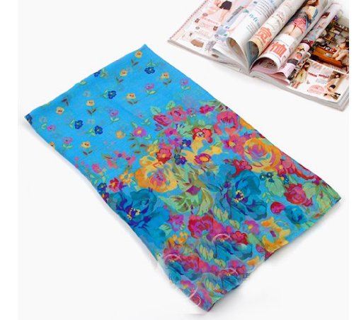 niceeshopTM Women Paris Yarn Long Muffler Shawl Scarf Wraps With Flower Pattern