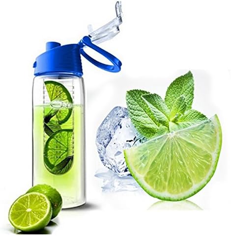 MaliYoung 800ML Sports Bicycle Water Cup Health Fruit Infusing Infuser Lemon Juice Lid Water Bottle (Blue Colour)