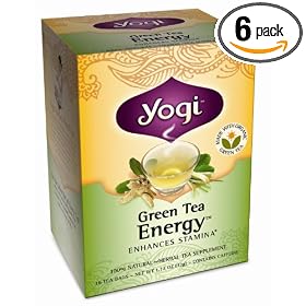 Yogi Green Tea Energy, Herbal Tea Supplement, 16-Count Tea Bags (Pack of 6)