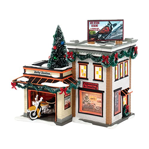 Department 56 Snow Village Harley-Davidson Detail Shop