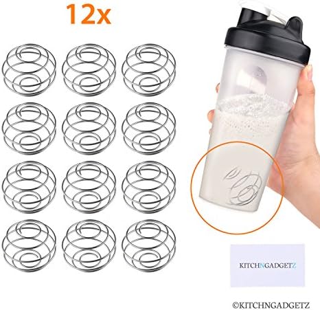Protein Shaker Balls - Value Pack of 12 - Insert into Your Sports Drink Mixer Bottle for Better Blending Results - Perfect Evenly Mix - More Foam - Ideal for Healthy Nutritious Fitness / Diet Shakes