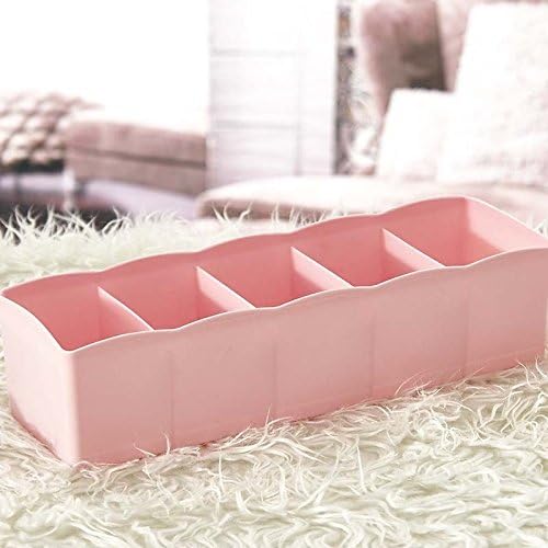 1pc candy color multifunction 5cell desktop socks,underware,storage box drawer organizer office