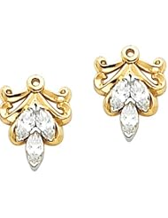 Pair of 14K Yellow Gold Diamond Earring Jackets - 0.30 Ct. -- LIFETIME WARRANTY