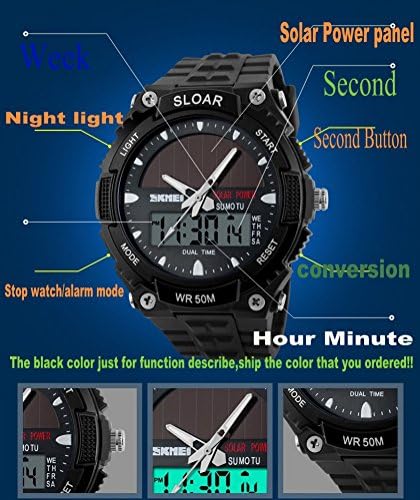 Free2mys Multi Function Mens Military Watches DualTime Sport Wrist Watch 50M Waterproof