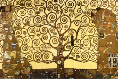 Gustav Klimt Tree of Life Golden Art Print Poster - 36x24