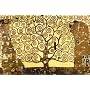 Gustav Klimt Tree of Life Golden Art Print Poster - 36x24