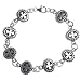 Sterling Silver Oxidized Celtic Cross With Rope Edge Circle Bracelet 7.5in
