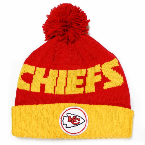 Kansas City Chiefs Mitchell & Ness Throwback Vintage Knit Hat with Pom