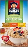 Quaker Instant Oatmeal Weight Control, Flavor Variety Pack, 1.58 oz, 8-Count Boxes (Pack of 4)