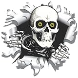 Produkt-Bild: Aufkleber Einschussloch, 90 mm, Motiv: Totenkopf