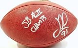 Justin Tuck Autographed SB XLII Football with SB XLII Champs Inscription