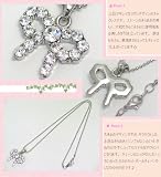 ネックレス（大粒のクリアストーンが美しいリボンのネックレス☆シルバー ）