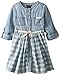 Calvin Klein Little Girls' Denim Dress with Roll Up Sleeves