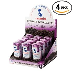 sweetriot Cacao Nibs Covered In 65% Dark Chocolate, 1-Ounce Tin (Pack of 4)