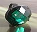 Fashion Ring 824 huge faux emerald on black metal size P