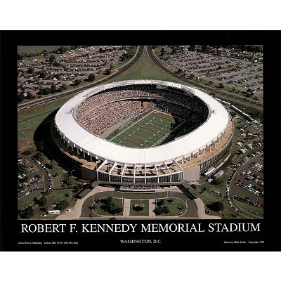 Professionally Framed Mike Smith Washington Redskins RFK Memorial Stadium Sports Poster Print - 22x28 with RichAndFramous Black Wood Frame