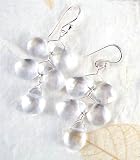 Sterling Silver Fern Clear Crystal Earrings