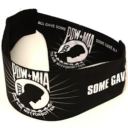 Bandana Head Doo Wrap Scarf Biker Troops Pow Mia Black