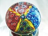 Murano Design Mouth Blown Rainbow Mix Beautiful Millefiori Art Glass Paperweight PW-1108