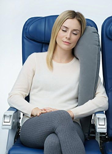 Kids &amp; Adult Travel Pillow, Leeberry Inflatable Neck Pillow for Airplanes, Cars, Buses, Trains, Office Napping, Camping, Wheelchairs &amp; Home, Head Neck Rest Cushion (Gray)