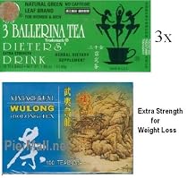 Wuyi Wulong for Weight Loss (100 Tea Bags) + 3 Ballerina Extra Strength Diet Tea (54 Teabags)