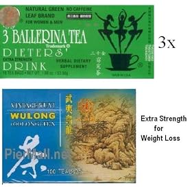Wuyi Wulong for Weight Loss (100 Tea Bags) + 3 Ballerina Extra Strength Diet Tea (54 Teabags)