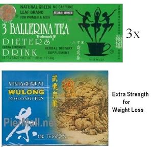 Wuyi Wulong for Weight Loss (100 Tea Bags) + 3 Ballerina Extra Strength Diet Tea (54 Teabags)