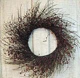 Wreath Primitive Country Burgundy 22 Pip Berry & Twig