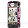 Premium Hard Designer Crystal Snap-on Case for LG enV Touch Voyager II VX11000 - Cool Pink Butterfly Design