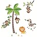 Jungle Monkeys and Tree Giant Baby/Nursery Wall Sticker Decals for Boys and Girls
