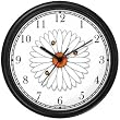 Three Lady Bugs on Daisy Flower (Lady Bug or Lady Bird) - Ladybug - JP Animal Wall Clock by WatchBuddy Timepieces (Black Frame)