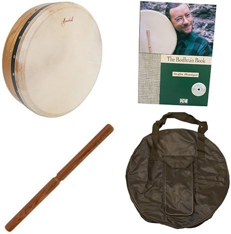 Roosebeck Tunable Mulberry Bodhrán Cross-Bar 14-by-3.75-Inch Deluxe Package w/Gig Bag, Tipper &amp; Bodhran Instruction Book &amp; CD