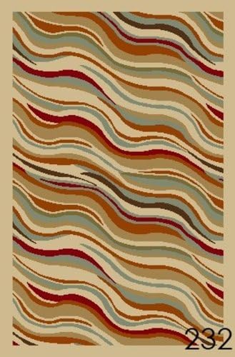 NEW Heatwave Ivory Modern Design Rubber backed durable Area Rug Carpet 3x5