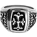 Inox Jewelry Men's Raised Gothic Scroll Cross 316L Stainless Steel Ring