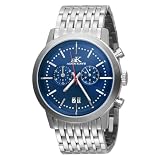 Adee Kaye Chronograph AK8027-MB Blue Chronograph for Him Solid Case