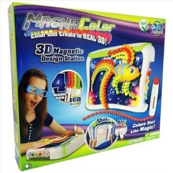 Magna Color 3D Magnetic Design Station and Rainbow Sky Refill Bundle