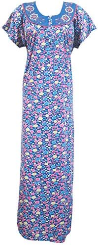 Womans Boho Caftan Kaftan Printed Long Muumuu Kaftans Nighty Loungerwear Dress Xl