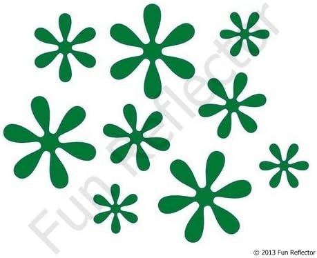 Green Flower Bicycle Reflector Reflective Sticker Decal by Fun Reflector
