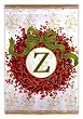 Monogram Holiday Wreath Garden Size Flag Z